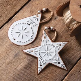 Set of Two Punched Tin Ornaments - Min of 2