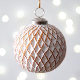 Quilt Patterned Painted Glass Ornament - Min of 4