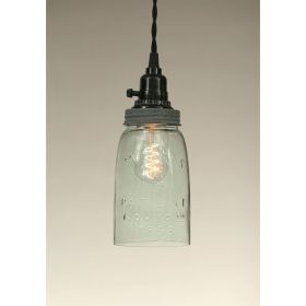 Quart Open Bottom Mason Jar Pendant Lamp - Barn Roof