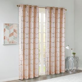 Total Blackout Metallic Print Grommet Top Curtain Panel(Only 1 Pc Panel) (Color: as Pic)